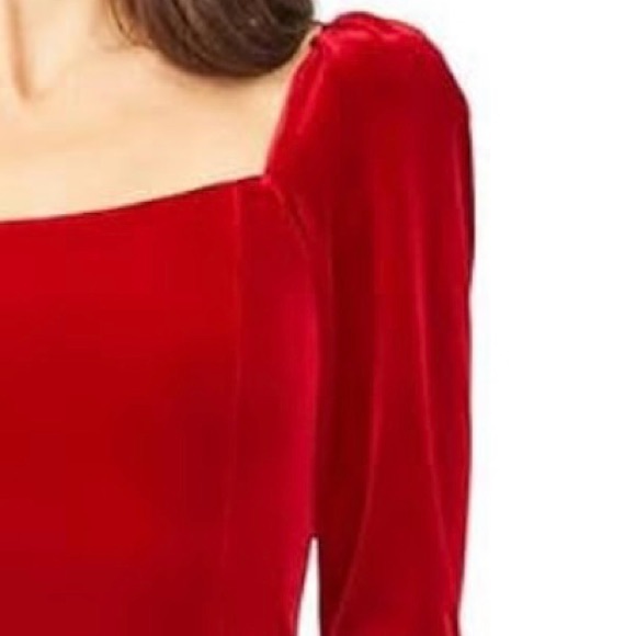 NWOT | Women’s Princess Seamed Red Velvet Mini Dress - Picture 3 of 3